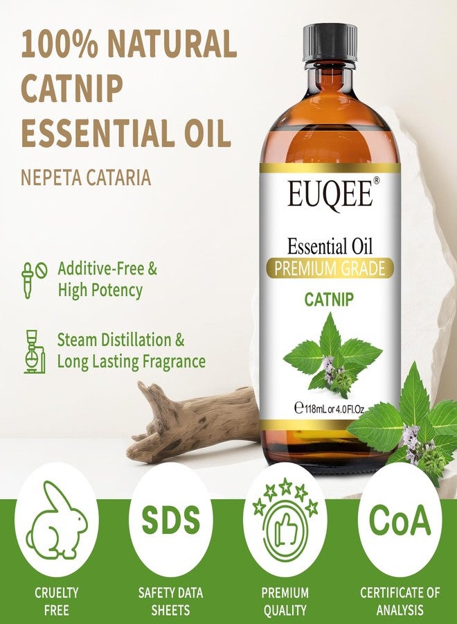 EUQEE 118ML Catnip Essential Oil, Pure & Fresh Herbal Aroma Catnip Essential Oil with Glass Dropper Great for Air Refresher, Massage, Diffuser, DIY Soap, Candle Making, Aromatherapy, Sleep - Image 2